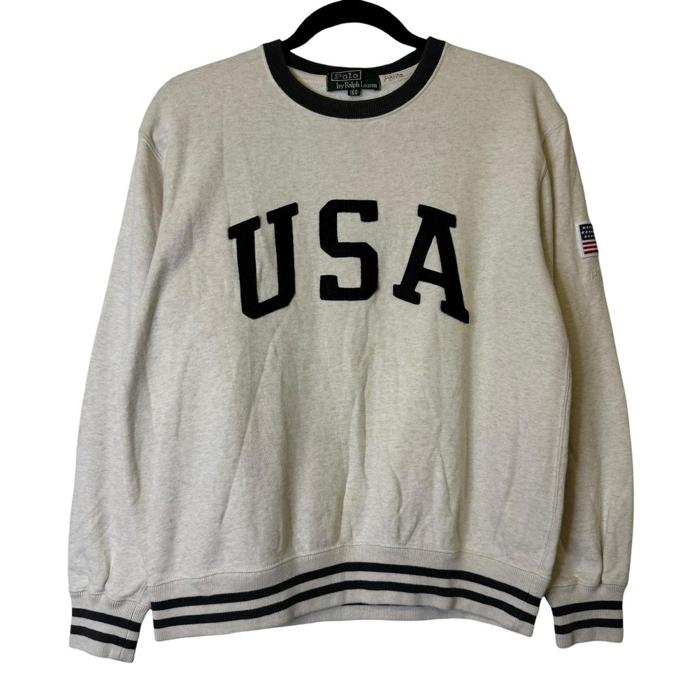 90's Polo Ralph Lauren USA Crewneck Sz S (B1938) Vintage Spell out Logo